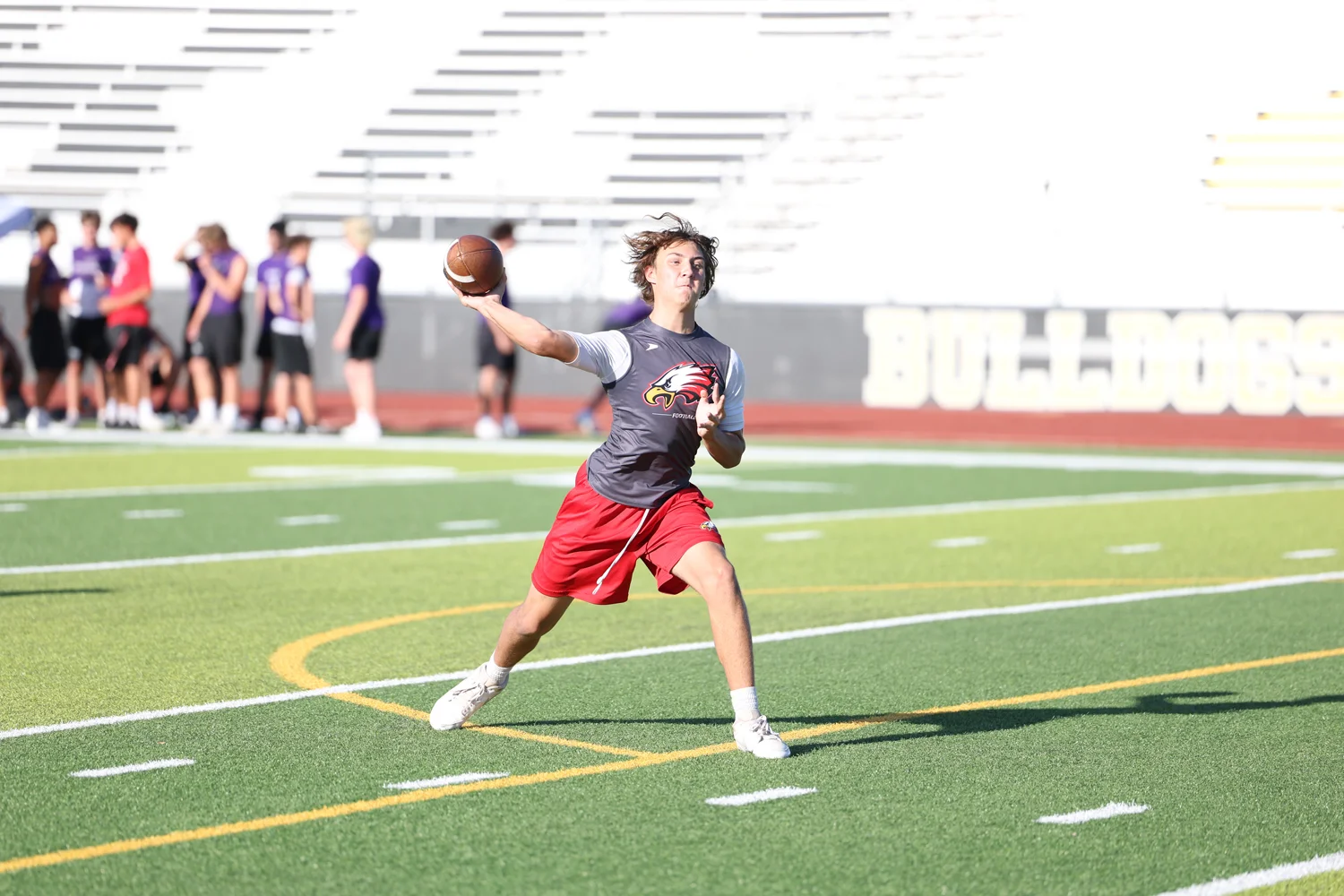 QB throwing the ball down field