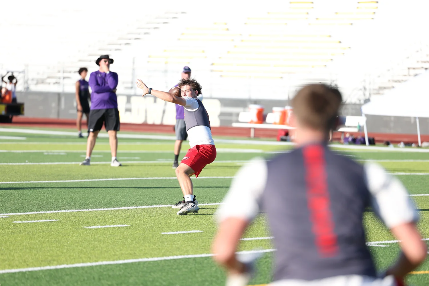 QB throwing the ball down field